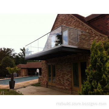 Home Decoration U Channel Handrail Aluminium +Glass Railing